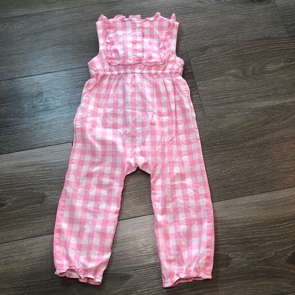Janie And Jack Taffy Pink Gingham Jumpsuit Girls Size 18-24 Months - Picture 10 of 12